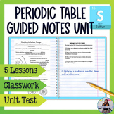 Periodic Table Guided Notes Unit with Practice Worksheets 