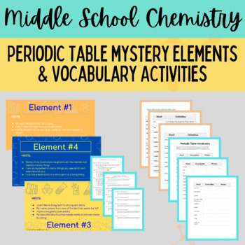 Preview of Periodic Table Vocabulary and Mystery Element Bundle