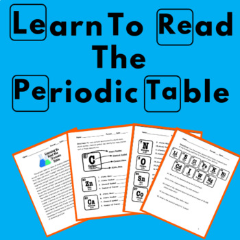 Periodic Table Worksheet: Learning To Read The Periodic Table by OMg