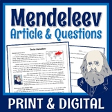 Periodic Table Worksheet Mendeleev Text and Questions PRIN