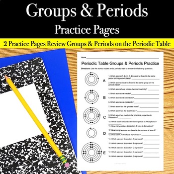 Preview of Periodic Table Worksheets - Groups and Periods Handouts - Practice Pages