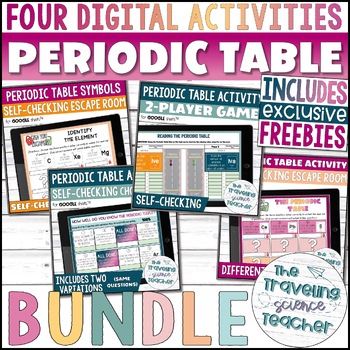 Preview of Periodic Table and Atomic Structure Digital Review Activities BUNDLE 7th 8th 9th