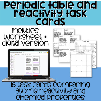 Preview of Periodic Table and Reactivity Task Cards