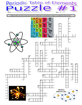 Preview of Periodic Table of Elements (3 Crossword Puzzles / 112 Elements / Chemistry)