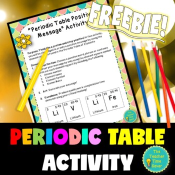 Preview of Periodic Table of Elements Holiday Freebie Activity | Physical Science Unit