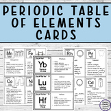 Periodic Table of Elements Cards