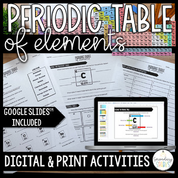 Preview of Periodic Table of Elements Activities - Digital Google Slides™ and Print