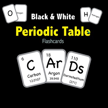 periodic table of elements flashcards black white by pedersen post
