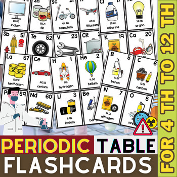 Preview of Periodic Table of Elements Flashcards  | Chemistry Activities | For 4th to 12th