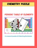 Periodic Table of Elements Puzzles - 6 crossword & 6 Match