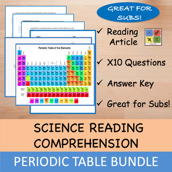 Preview of Periodic Table of Elements - Reading Comprehension Articles BUNDLE