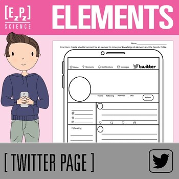 Preview of Periodic Table of Elements Research Project | Science Twitter Template