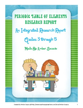 Preview of Periodic Table of Elements Research Report for ELA and Science CCSS