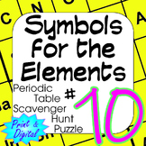 Periodic Table of Elements Scavenger Hunt Puzzle #10 Symbo