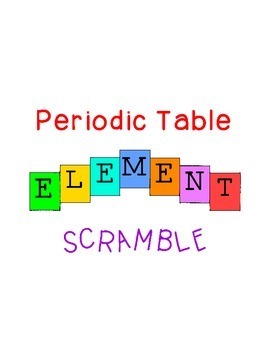 of with table names elements english periodic Table of Science Word Elements Periodic Chemistry Scramble