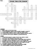 Periodic Table of Elements Worksheet/ Crossword Puzzle