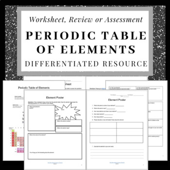 Preview of Periodic Table of Elements Worksheets-Atoms, Atomic Weight, Protons/Neutron