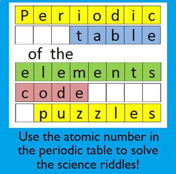 Preview of Periodic Table of the Elements Code Puzzle