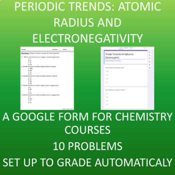 Periodic Trends -- Review Worksheets (Mass, Atomic Radius