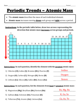 Preview of Periodic Trends -- Notes and Worksheet Set  (Radius, Electronegativity, etc.)