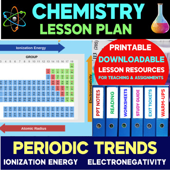 Preview of Periodic Table Trends, Atomic Radius, Electronegativity Lesson Plan -6 Resources