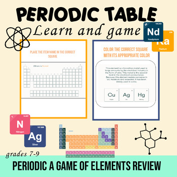 Preview of Periodic of Elements Review Game | Chemistry Activity Game 7th 8th 9th