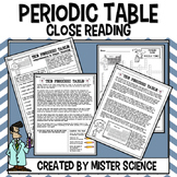 Periodic table close reading worksheet puzzle 6 7 8th grade jr high Texas TEKS
