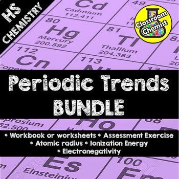 Preview of Periodic Trends Worksheet and Activity BUNDLE