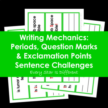 Preview of Periods, Question Marks & Exclamation Points Sentence Challenges