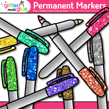 Glitter Pens Clip Art 