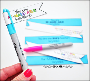 Permanent Marker Gift Tag EDITABLE by CreateEducateInspire | TpT