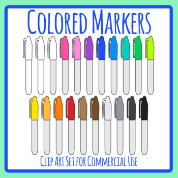 Almost Real - Colorful Sharpies Clip Art Set {Educlips Clipart}