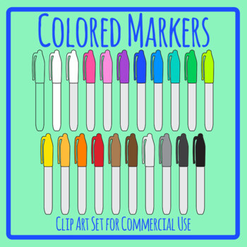 Almost Real - Colorful Sharpies Clip Art Set {Educlips Clipart}