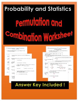 Preview of Permutation and Combination Worksheet/Activity/Packet | Alca Math Help
