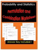 Permutation and Combination Worksheet/Activity/Packet | Al