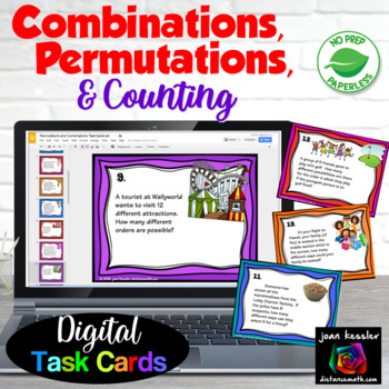 Preview of Permutations Combinations Counting Digital Task Cards