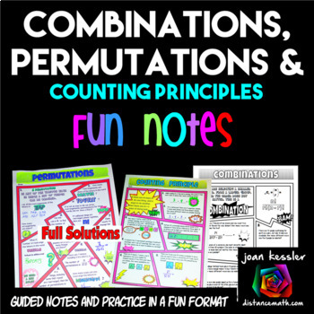 Preview of Permutations Combinations and Counting Principle FUN Notes Doodle Pages