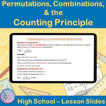 Preview of Permutations, Combinations, and Counting Principle | High School Math PowerPoint