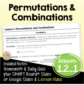 Preview of Permutations & Combinations (Algebra 2 - Unit 12)