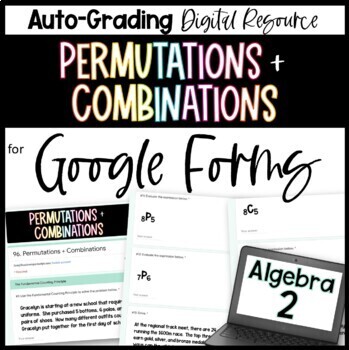 Preview of Permutations and Combinations - Algebra 2 Google Forms