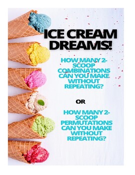 Preview of Permutations and Combinations Using Ice Cream Flavors