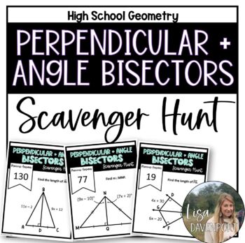 Preview of Perpendicular and Angle Bisectors - High School Geometry Scavenger Hunt