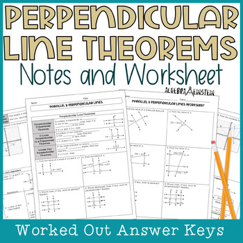 Preview of Perpendicular Line Theorems and Proofs Notes and Worksheet for Geometry