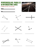 Perpendicular, Parallel & Intersecting Lines- Easel Worksh