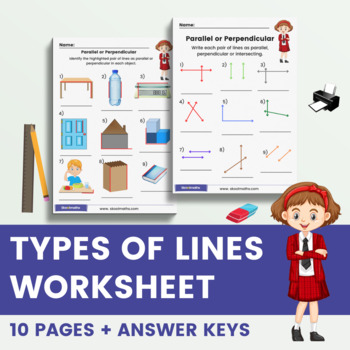 Preview of Perpendicular, Parallel and Intersecting Lines Worksheets