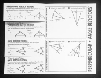 Perpendicular and Angle Bisectors- Geometry Foldable by Lisa Davenport