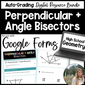 Preview of Perpendicular and Angle Bisectors Google Forms Homework