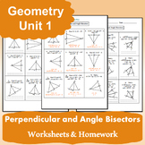 Perpendicular and Angle Bisectors Worksheets & Homework (G