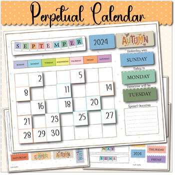Preview of Perpetual Calendar Circle Time Printable, Home School, Classroom, Kids, Teacher