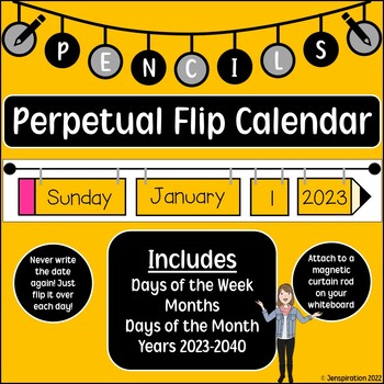 Preview of Perpetual Flip Calendar - PENCILS 